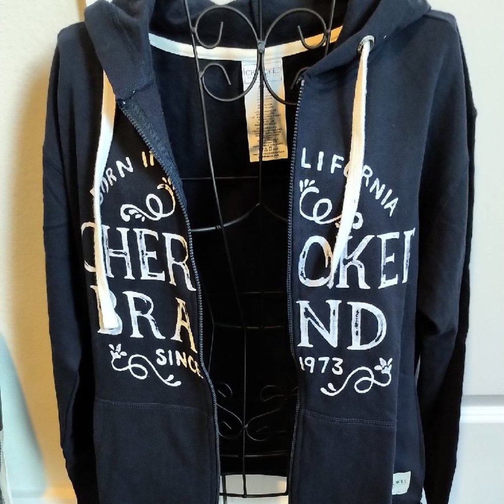 Cherokee Ladies Full Zip Fleece Hoodie, SZ Medium (10-12), NWT, Navy